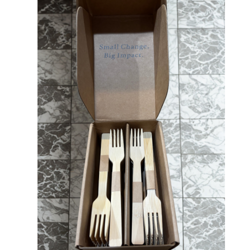 100-Piece Natural Eco-Friendly Bamboo Forks