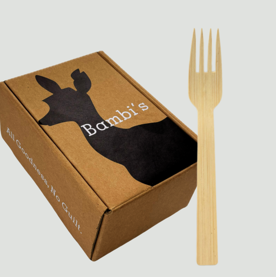 100-Piece Natural Eco-Friendly Bamboo Forks