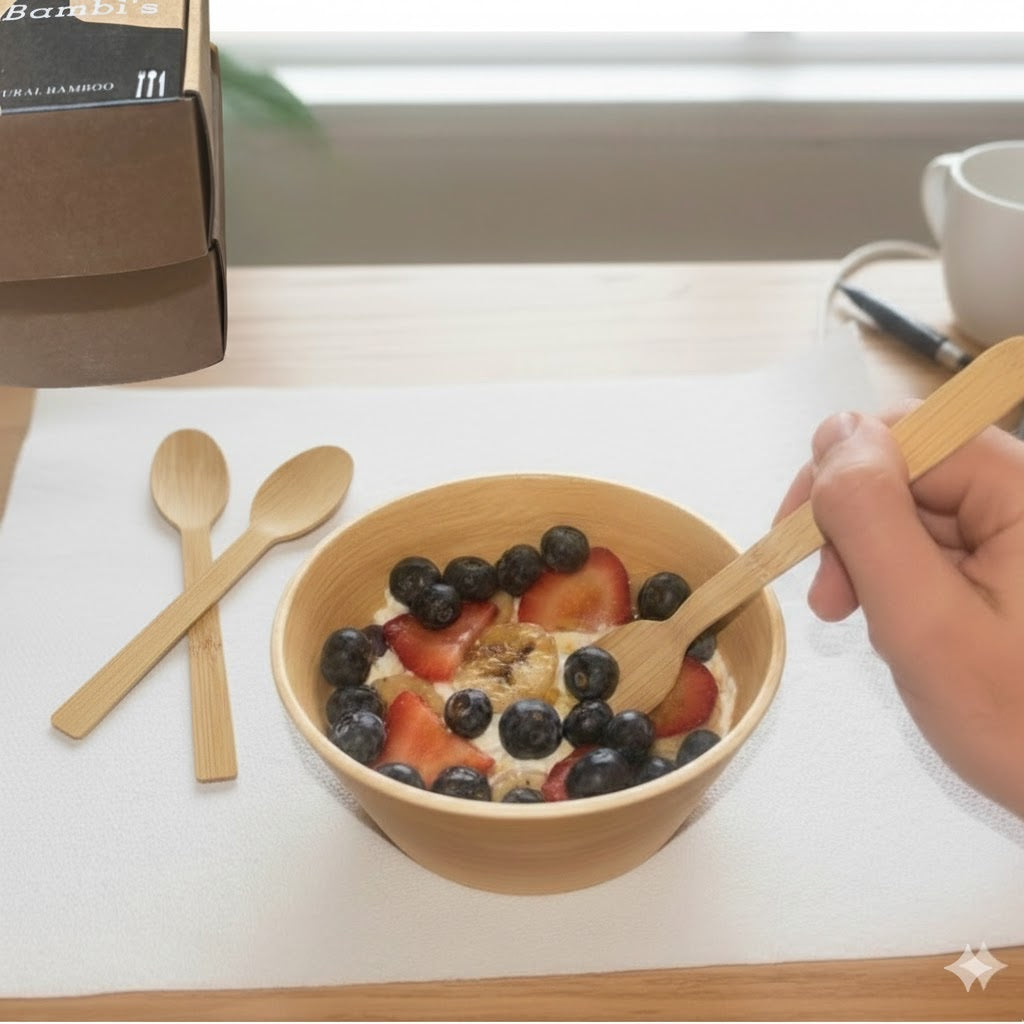 The Bambi's box and bamboo knives styled with an avocado
